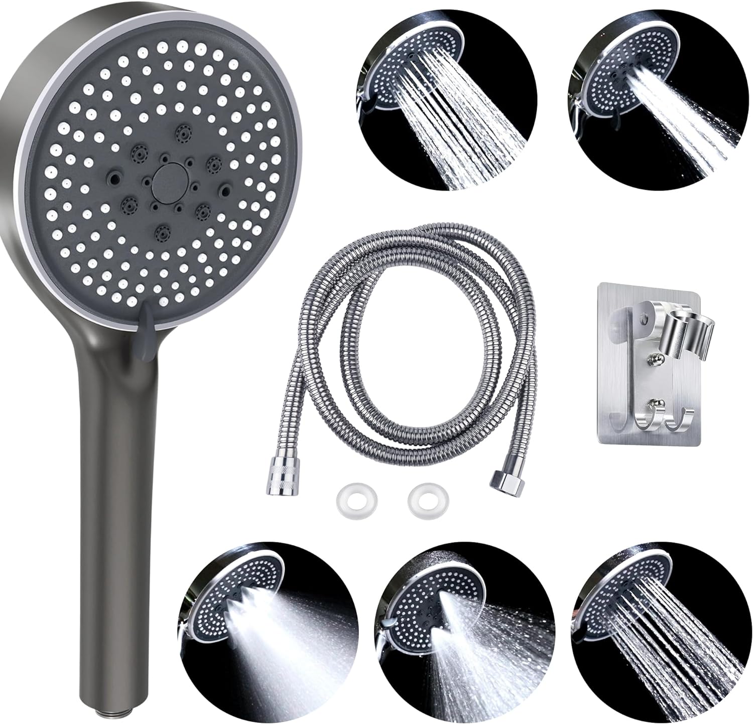 Portable Handheld Shower Head with Hose