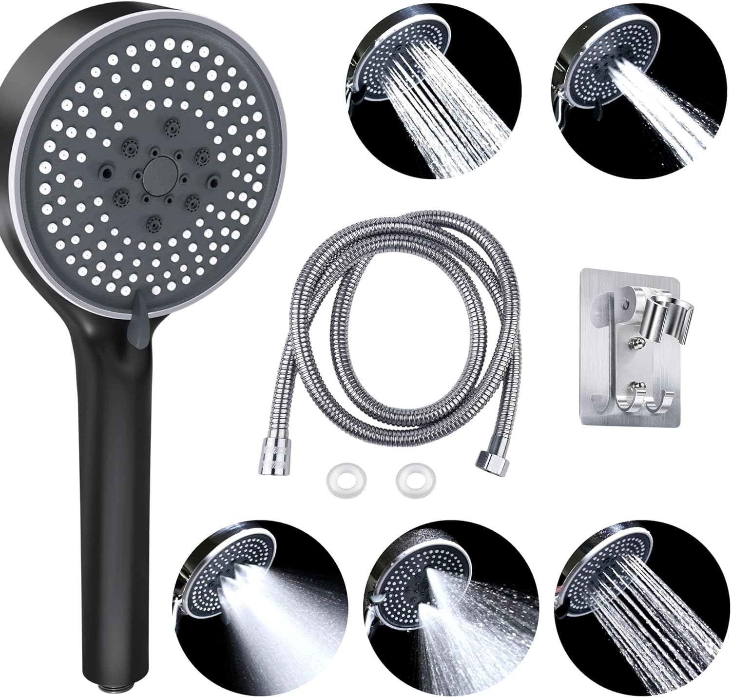 Portable Handheld Shower Head with Hose