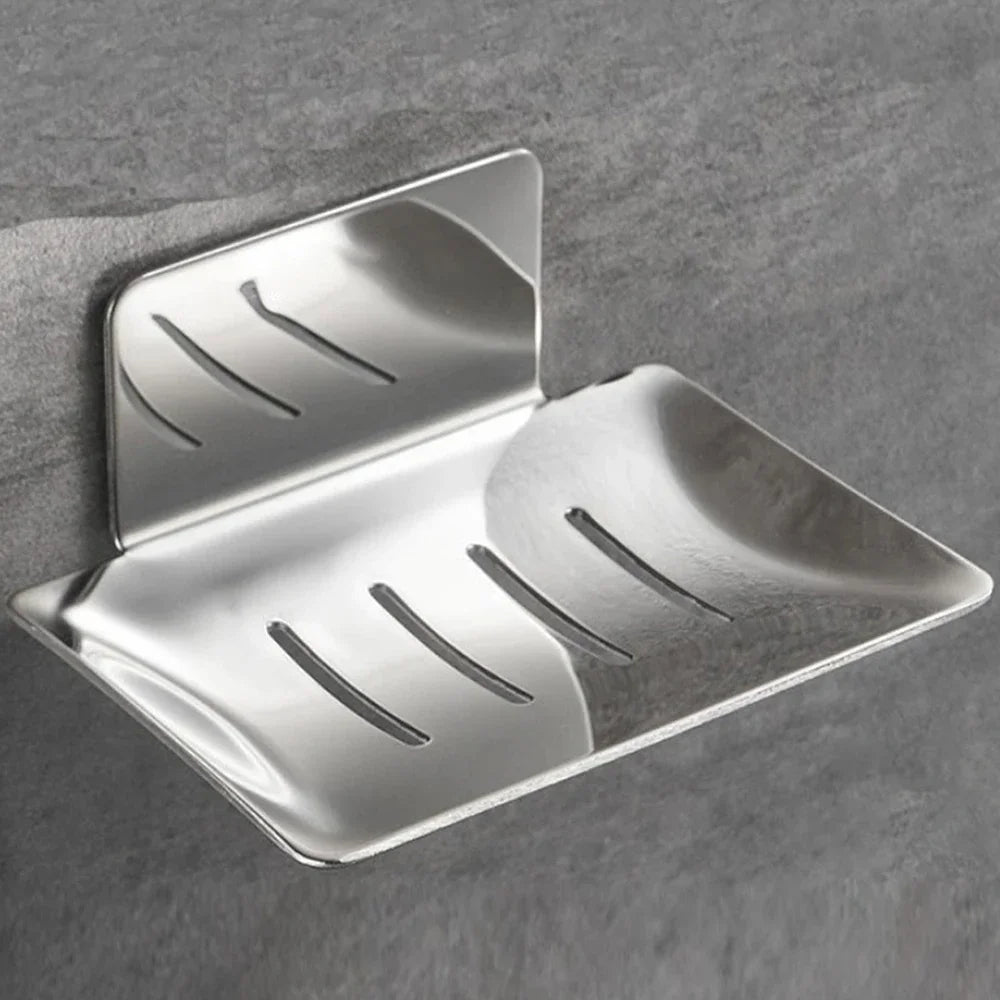 304 Stainless Steel Self-Adhesive Soap Dish Wall Mounted Bathroom Holder