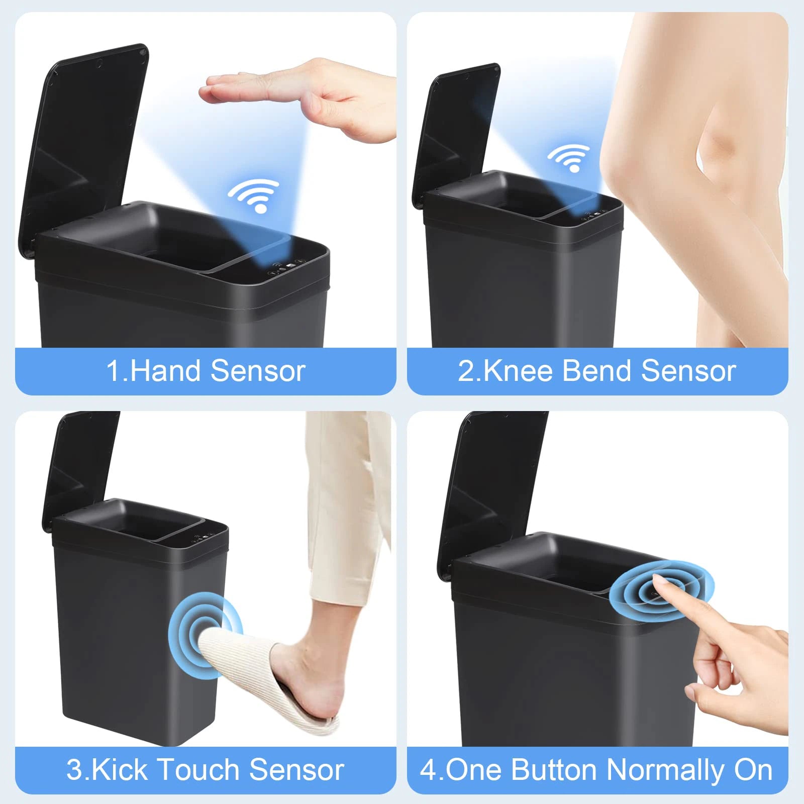  Touchless Motion Sensor-Activated Trash Can