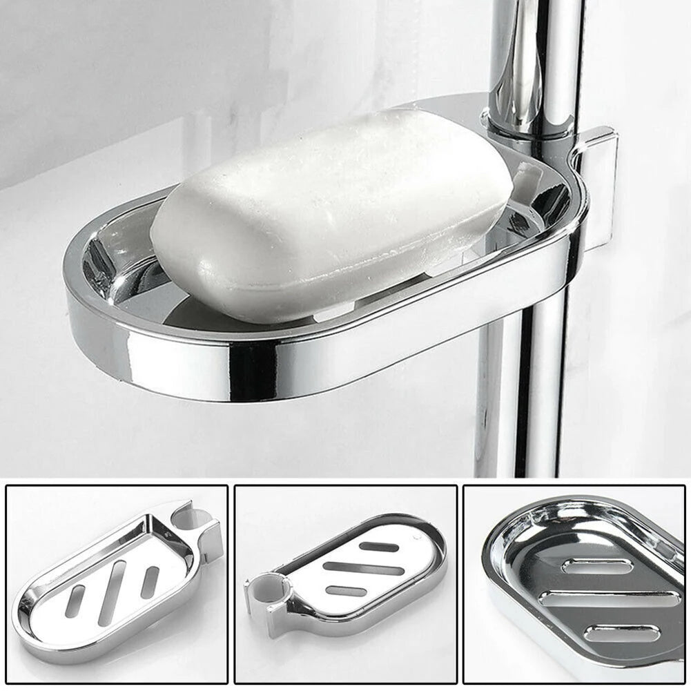  Shower Rail Soap Dish Holder Sliding Bar 