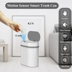 Touchless Motion Sensor Bathroom Trash Can with Lid