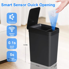  Touchless Motion Sensor-Activated Trash Can