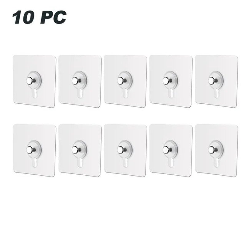 10/20 Pack Strong Adhesive Hooks Picture Frame Poster No Drilling Hooks Waterproof Kitchen Bathroom Accessories Screw Hooks