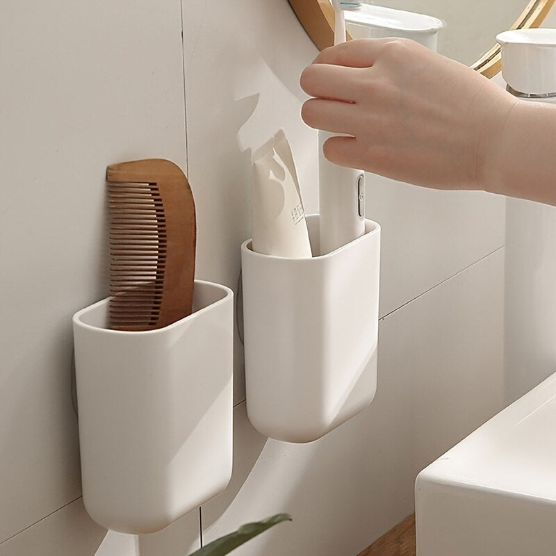 Wall-Mounted Storage Box Can Drain Water Suitable for Toothpaste and Toothbrush Storage on Bathroom Wall