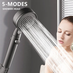 "Ultimate High Pressure Shower Head with 5 Modes and Water Saving Feature - Upgrade Your Shower Experience Today!"