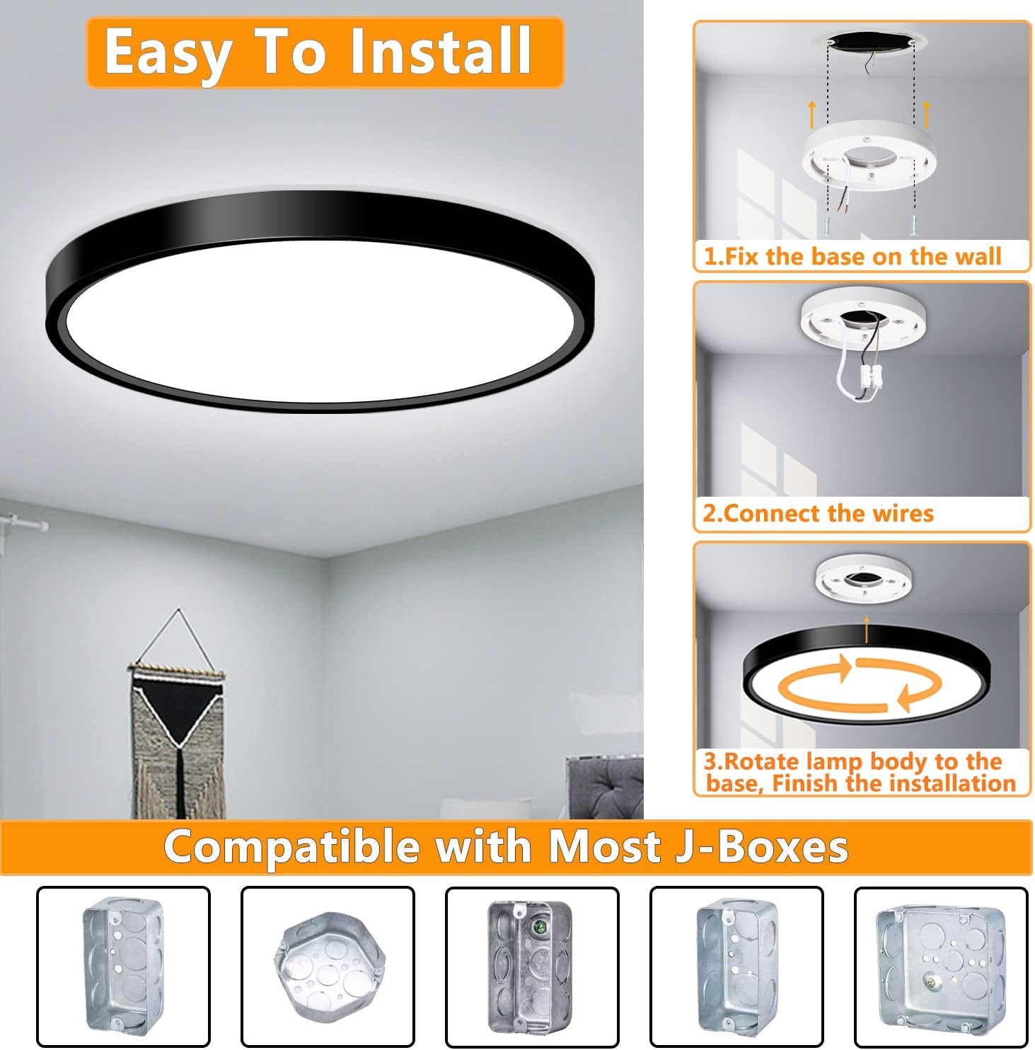 LED Flush Mount Ceiling Light Fixture