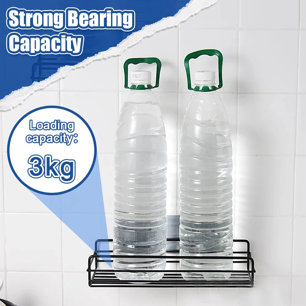 Bathroom Shelf Shampoo Storage Rack Bath Hanging Basket Iron Cosmetic Holder Punch-Free Kitchen Seasoning Organizer Accessories