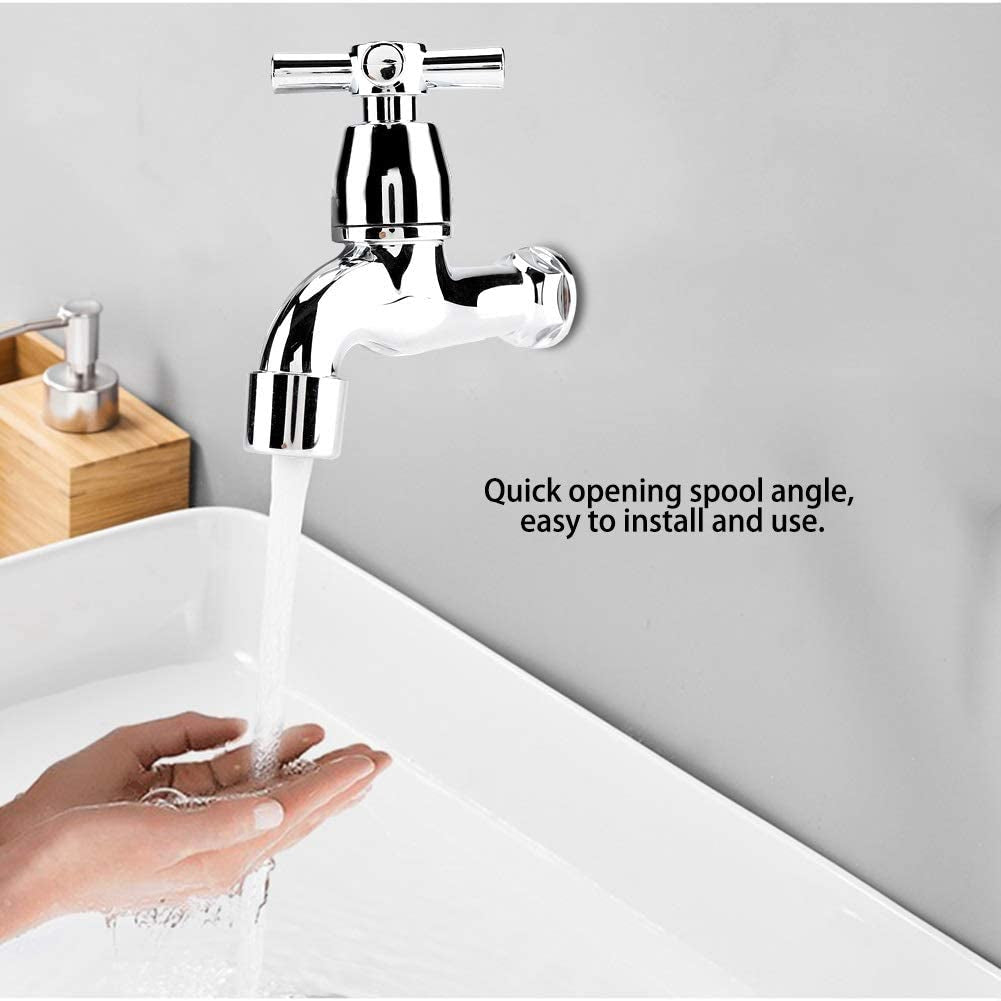 "Modern Kitchen Sink Faucet with Single Spout and Cross Handle - Perfect for Washing Machine and Basin"