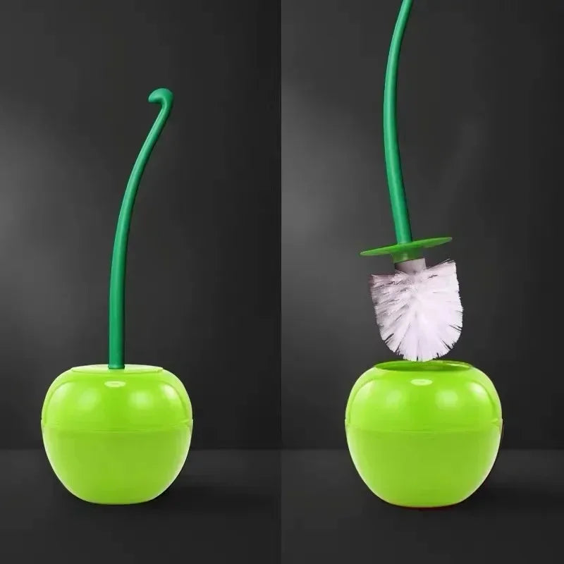 Red Toilet Brush Toilet Holder Bathroom Accessories Creative Lovely Cherry Shape Lavatory Brush Toilet Brush Holder Set