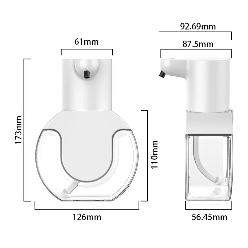 Soap Dispensers Touchless Automatic Foam Bathroom Smart Washing Hand Machine with USB Charging White High Quality ABS Material