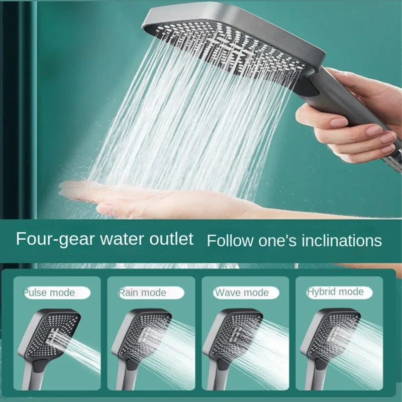  4-Mode Adjustable High Pressure Rainfall Showerhead 