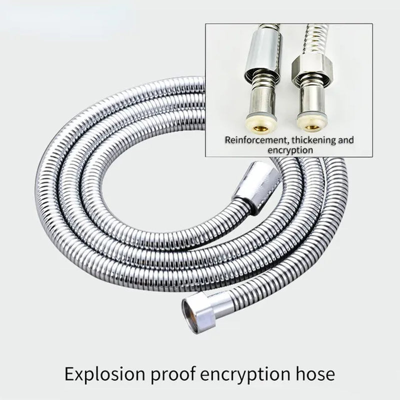 Stainless Steel Shower Hose Long Bathroom Shower Water Hose Extension Plumbing Pipe Showerhead Tube Bathroom Accessorie