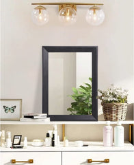 Rustic Black Wood Wall Mirror