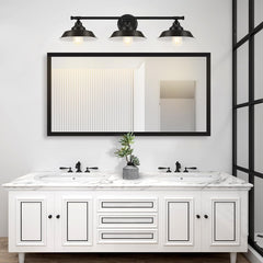 Bathroom Vanity Light Fixtures over Mirror and Black Lights