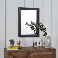 Rustic Black Wood Wall Mirror