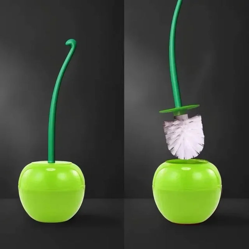 Red Toilet Brush Toilet Holder Bathroom Accessories Creative Lovely Cherry Shape Lavatory Brush Toilet Brush Holder Set