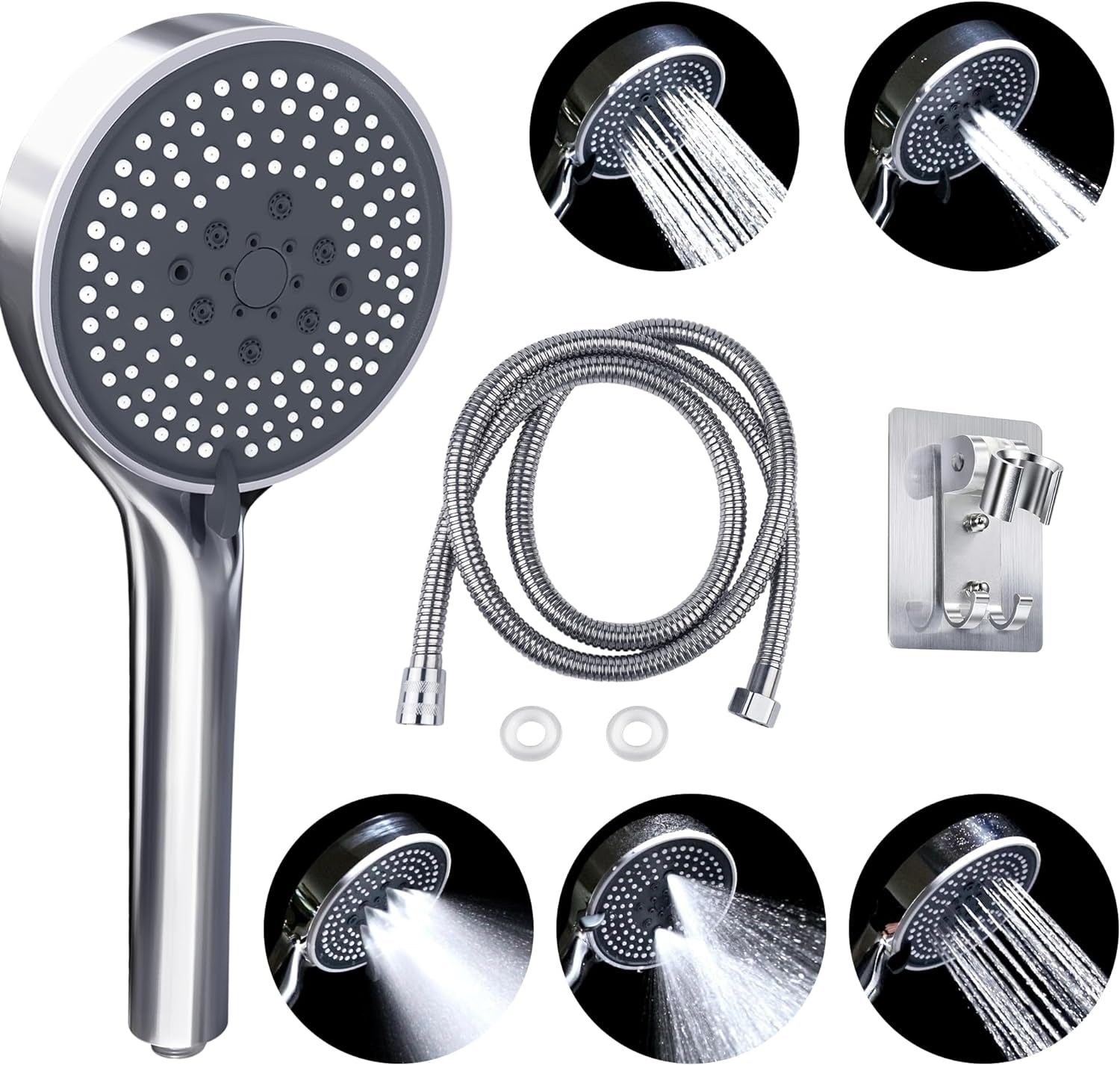 Portable Handheld Shower Head with Hose