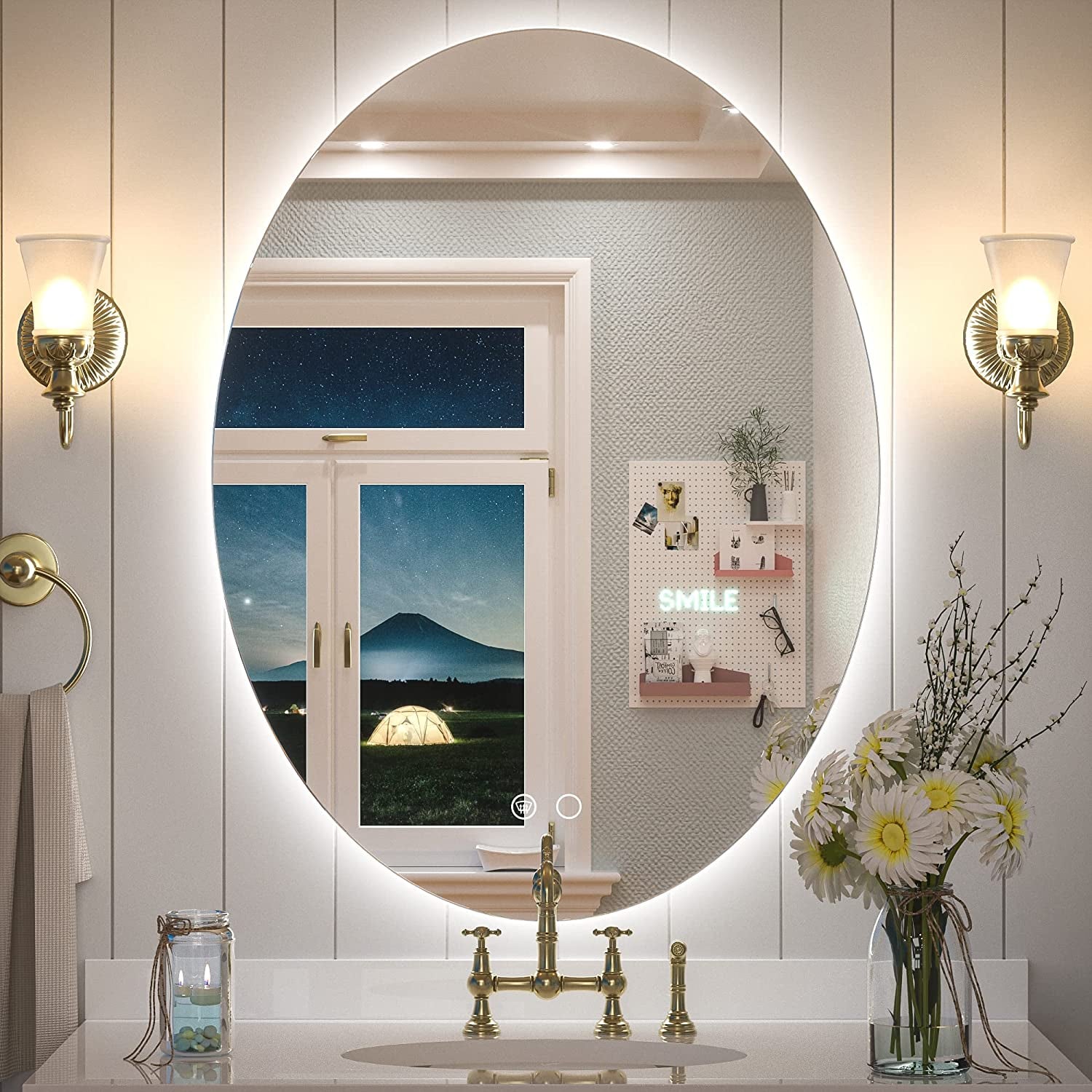 Fashionable LED Oval Mirror