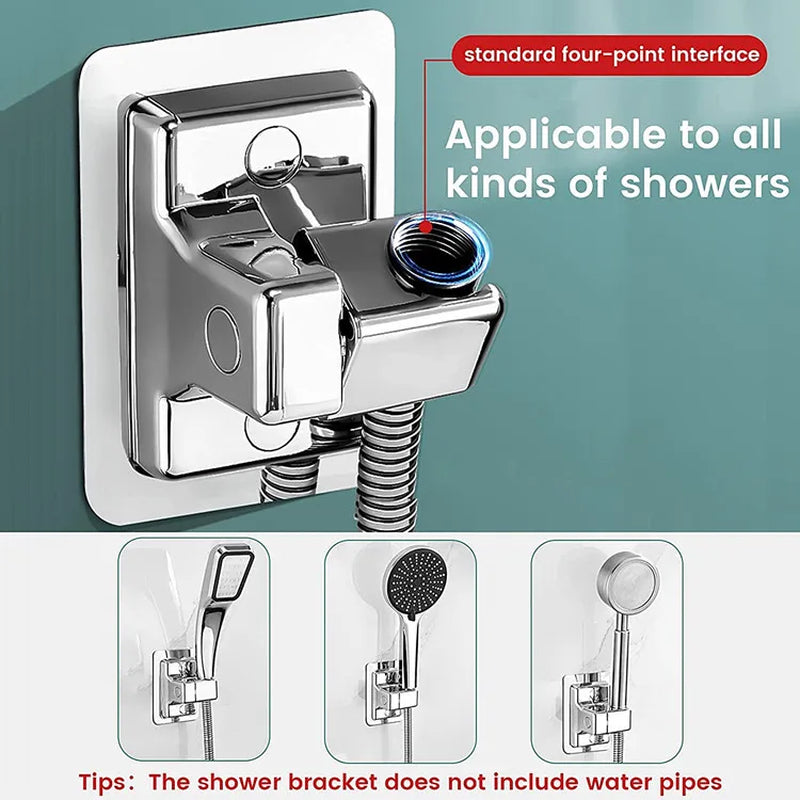 Shower Head Holder Adjustable Wall Mounted Shower Holder Self-Adhesive Shower Head Handheld Bracket Bathroom Accessories