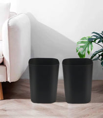 2 Gallon Small Trash Can Garbage Can Wastebasket for Bathroom Bedroom Kitchen Office (Black, 2 Pack)