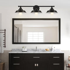 Bathroom Vanity Light Fixtures over Mirror and Black Lights