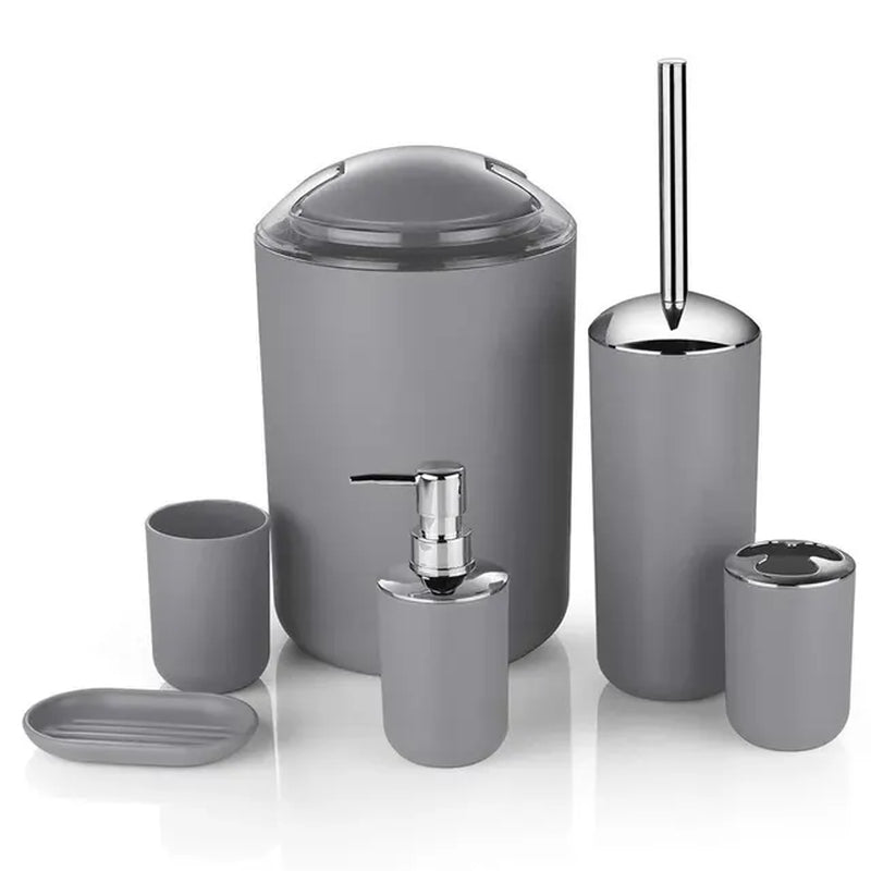 Luxury Bathroom Essentials Set: 6-Piece Collection for Stylish Organization and Hygiene