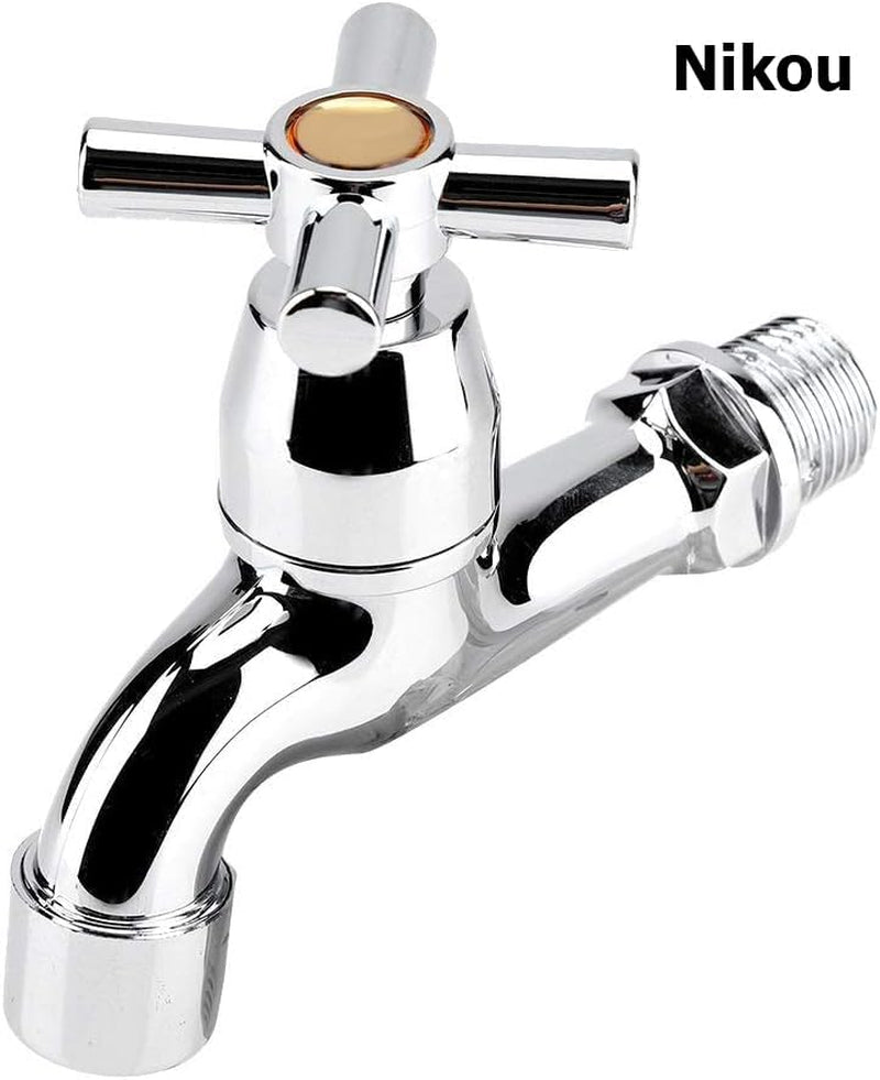 "Modern Kitchen Sink Faucet with Single Spout and Cross Handle - Perfect for Washing Machine and Basin"