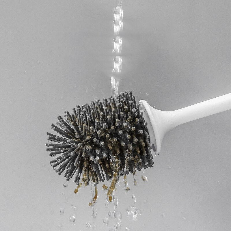 TPR Silicone Head Toilet Brush Wall Mounted Cleaning Brush Long Handle Toilet Brush Bathroom Accessories Sets