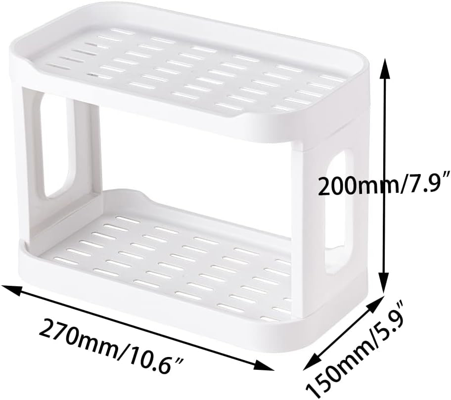 2-Tier Desk Organizers & Dispensers，Mail Holder for Office Desk Organization，Kitchen Spice Rack or Bathroom Countertop Organizer, Gift for Teachers, Classmates, and Friends,White