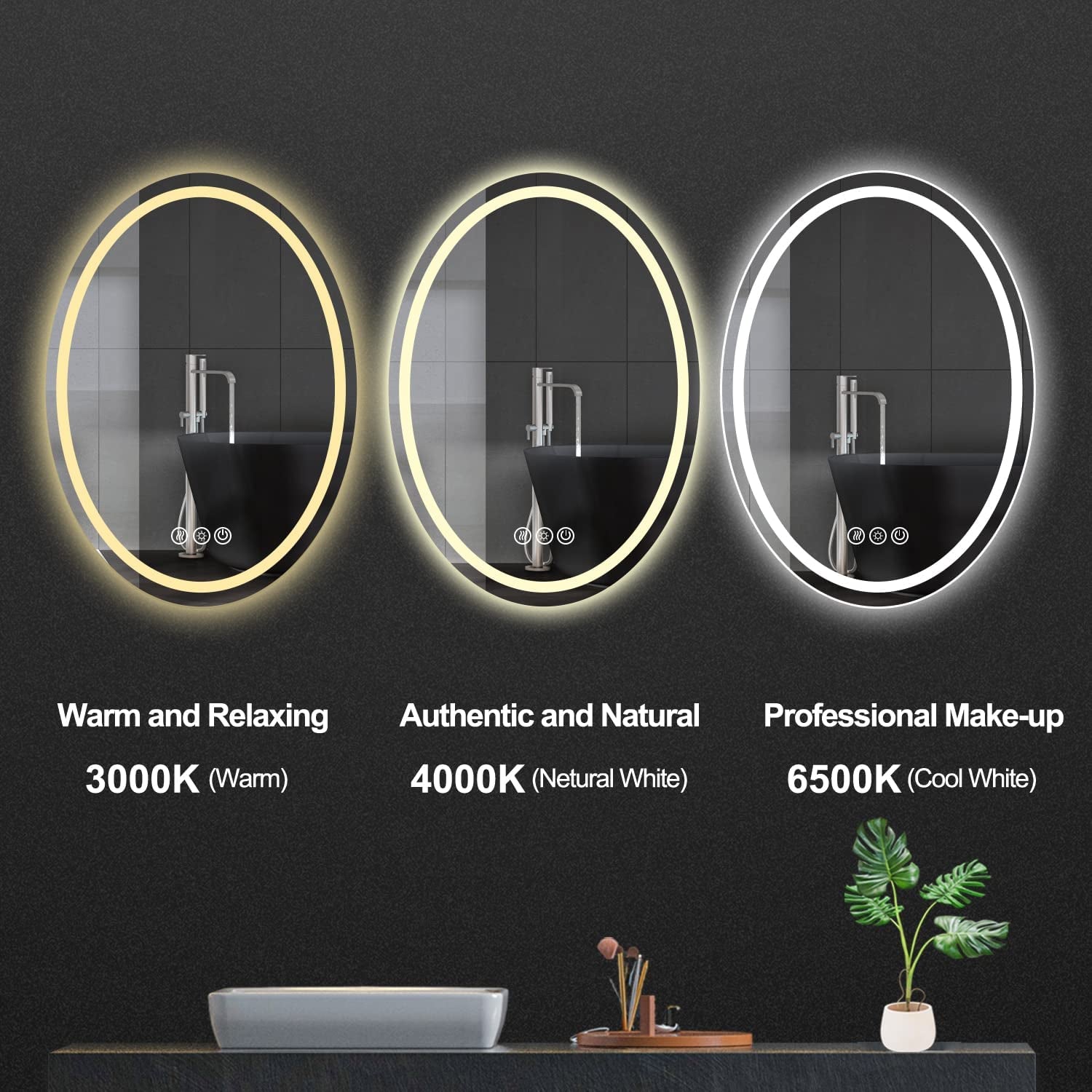 Luxurious Oval LED Bathroom Mirror