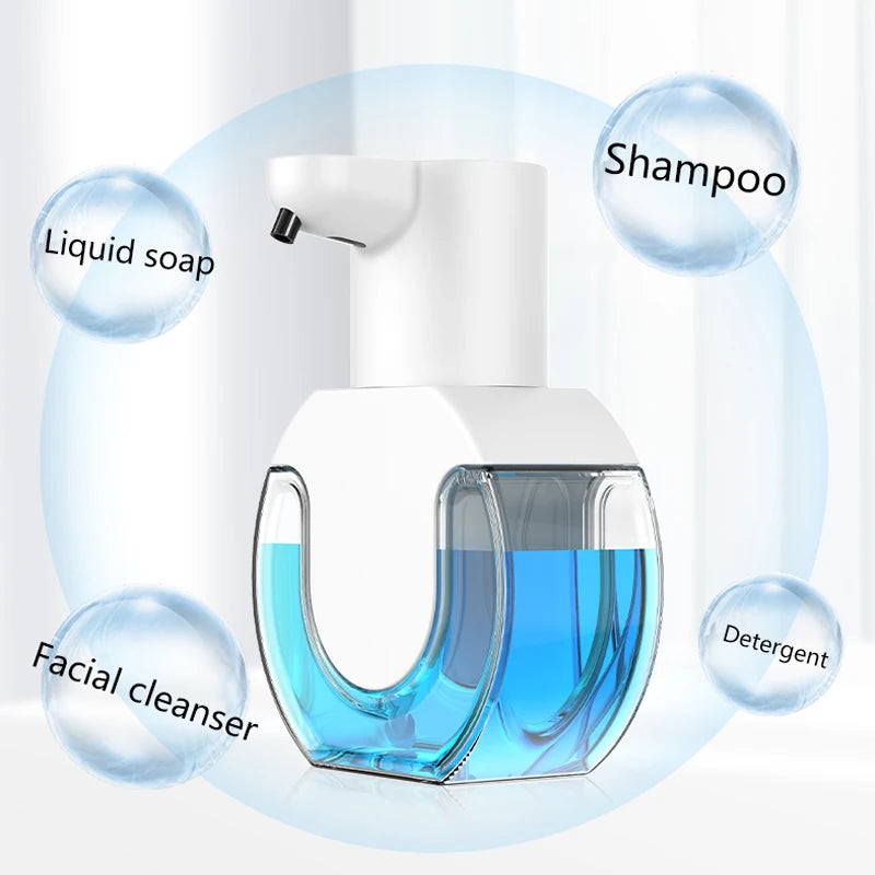 Soap Dispensers Touchless Automatic Foam Bathroom Smart Washing Hand Machine with USB Charging White High Quality ABS Material