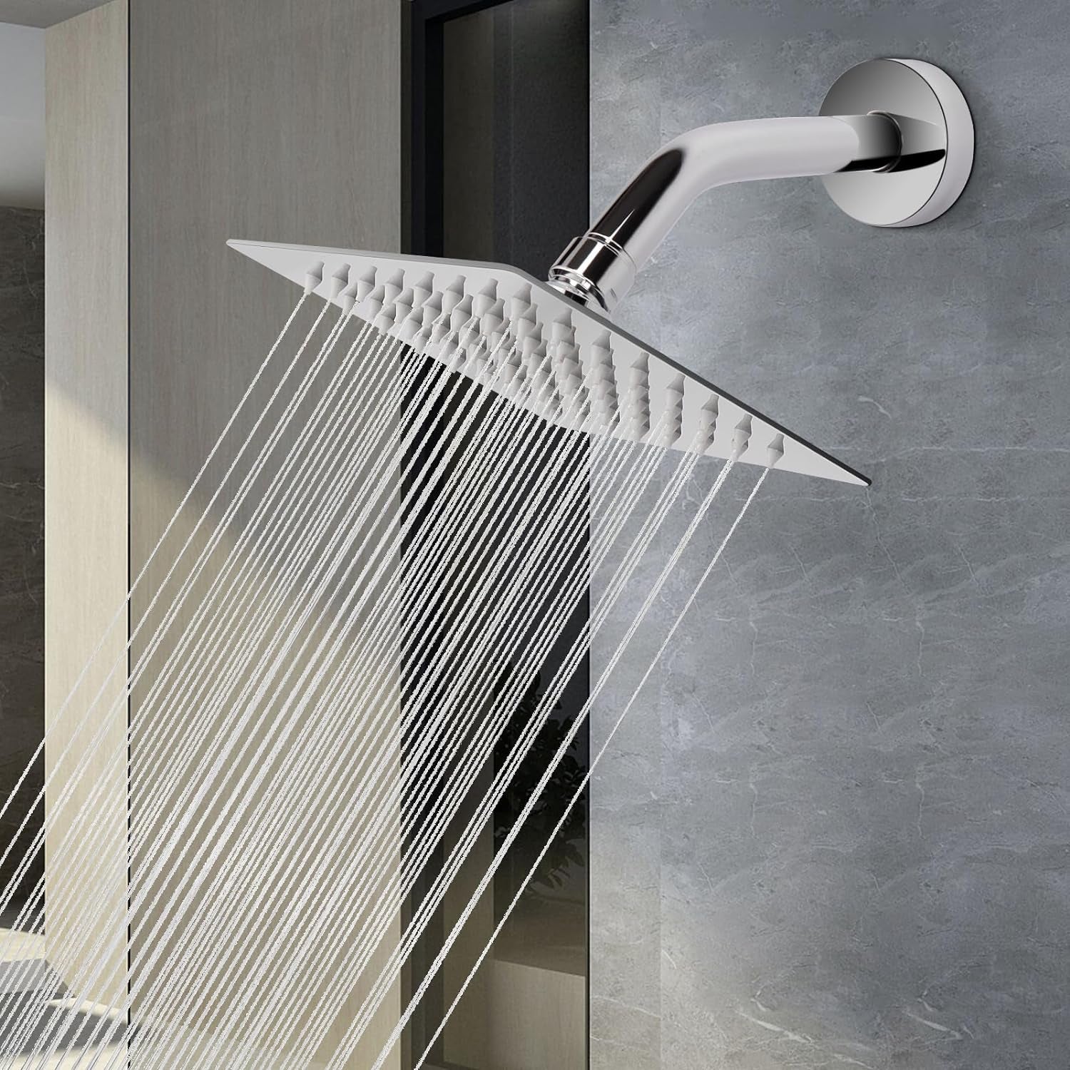 Luxurious High Flow Square Rainfall Showerhead