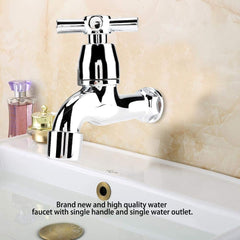 "Modern Kitchen Sink Faucet with Single Spout and Cross Handle - Perfect for Washing Machine and Basin"