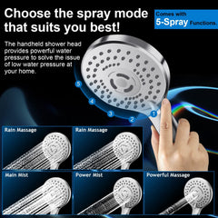 10 Inch High Pressure Rain Shower Head with 11 Inch Adjustable Extension Arm