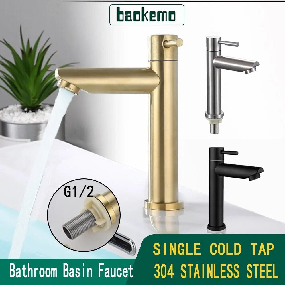 Luxury Single Cold Water Basin Faucet 