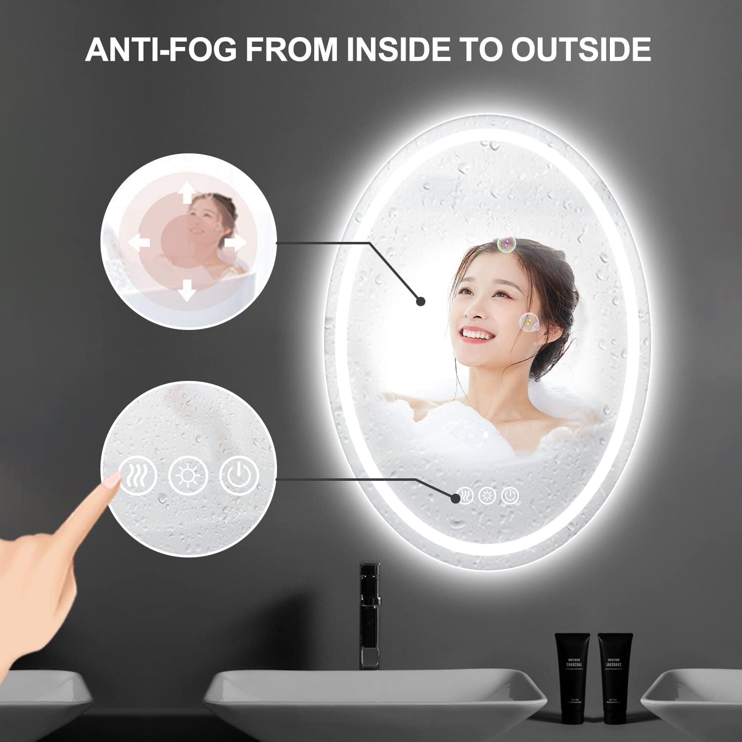 Luxurious Oval LED Bathroom Mirror