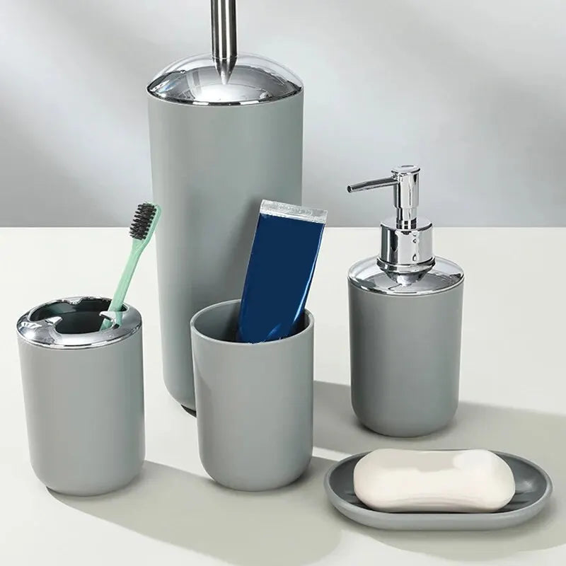 Luxury Bathroom Essentials Set: 6-Piece Collection for Stylish Organization and Hygiene