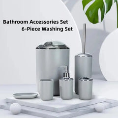 Luxury Bathroom Essentials Set: 6-Piece Collection for Stylish Organization and Hygiene