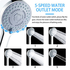 "Spa-Inspired Handheld Shower Head with 5 Adjustable Modes for a Luxurious Bath Experience"