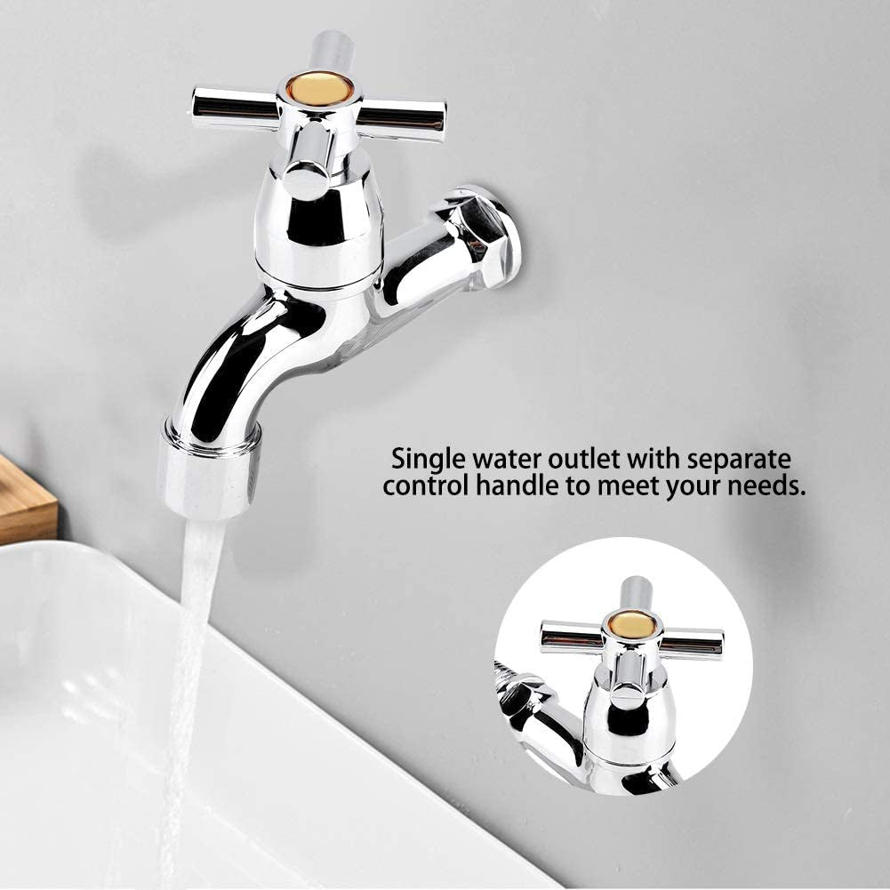 "Modern Kitchen Sink Faucet with Single Spout and Cross Handle - Perfect for Washing Machine and Basin"