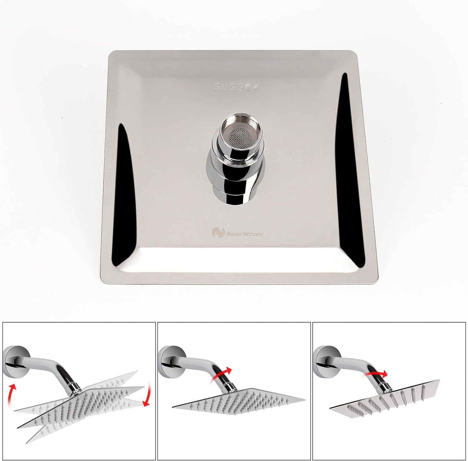 Luxurious High Flow Square Rainfall Showerhead