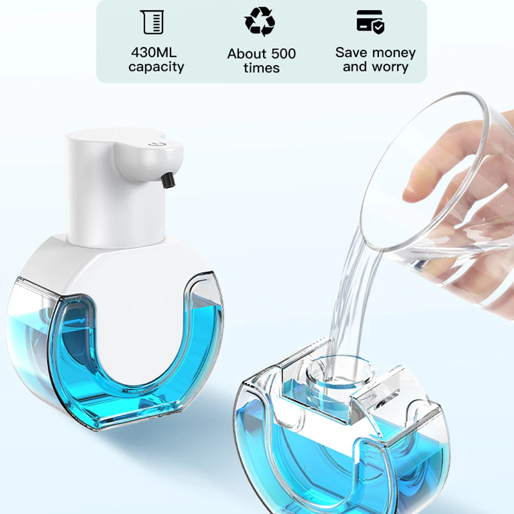 Soap Dispensers Touchless Automatic Foam Bathroom Smart Washing Hand Machine with USB Charging White High Quality ABS Material