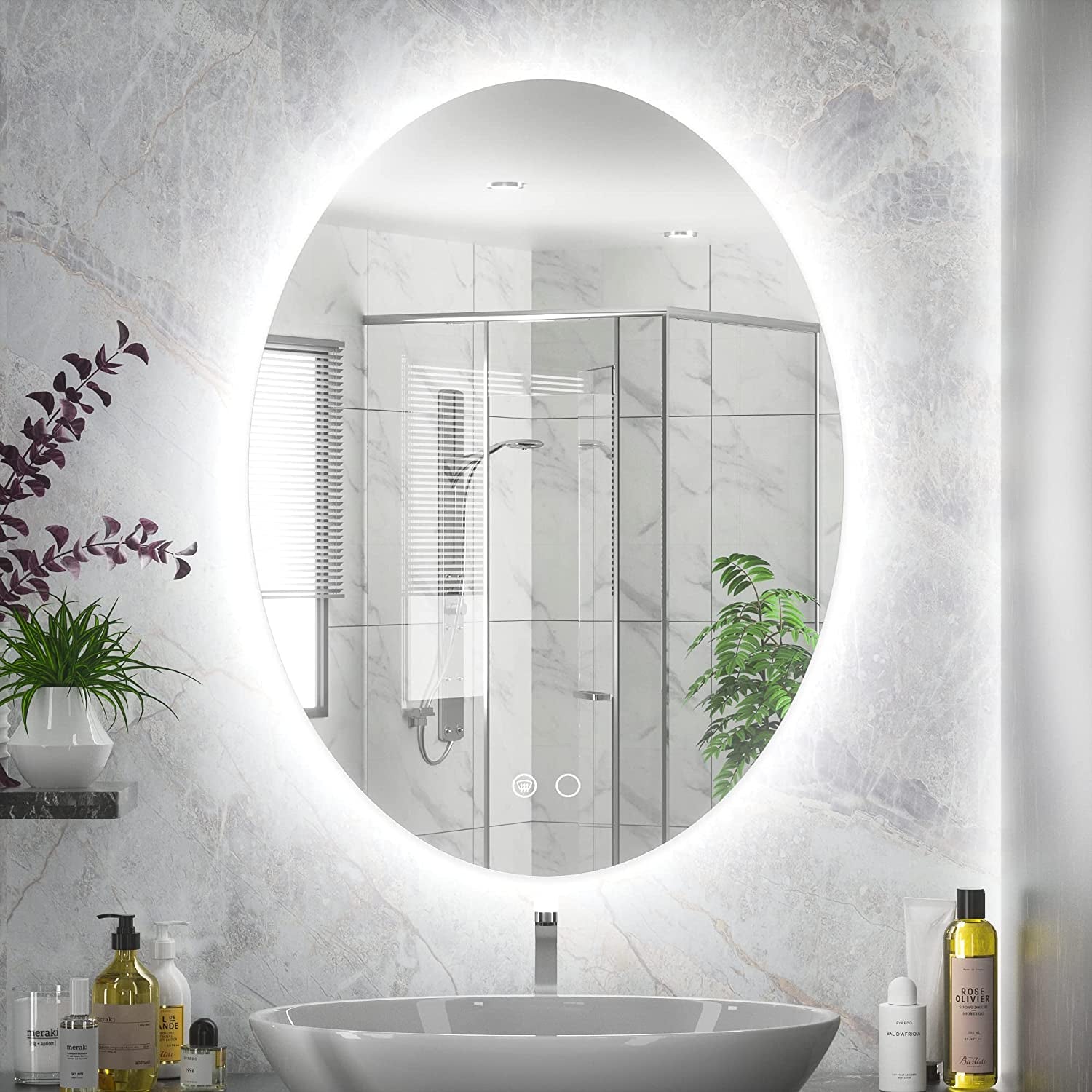 Fashionable LED Oval Mirror