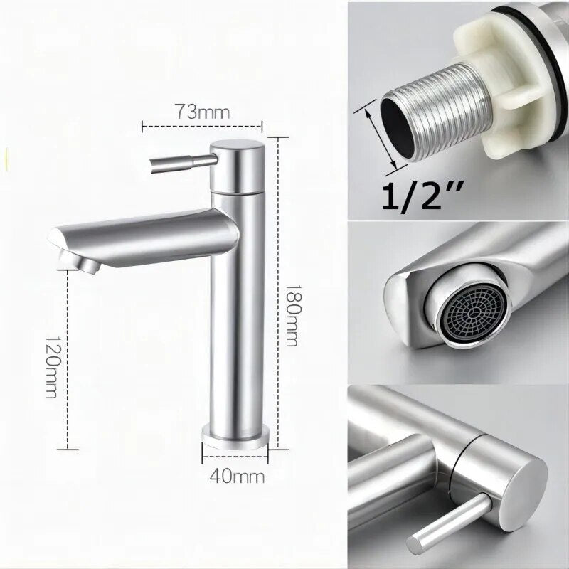 Luxury Single Cold Water Basin Faucet 