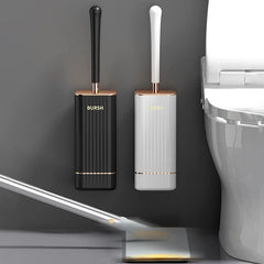 TPR Silicone Bristle Toilet Brush Water Leak Proof with Base No Dead Corner Cleaning Brush Wc Flexible Soft Bristles Brush