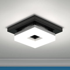 Sunco Black Modern Ceiling Light 8 Inch LED Square Flush Mount Fixture for Bathroom/Closet/Hallway, Selectable 3000K/4000K/4500K/5000K/6500K CCT, 1800LM High Brightness - Damp Rated