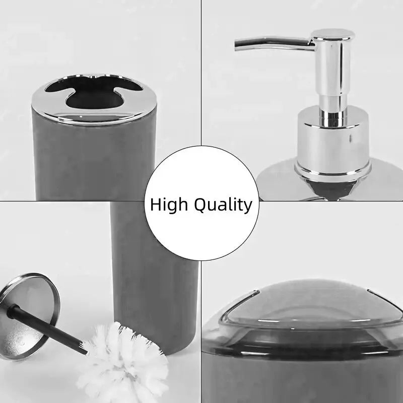 Luxury Bathroom Essentials Set: 6-Piece Collection for Stylish Organization and Hygiene