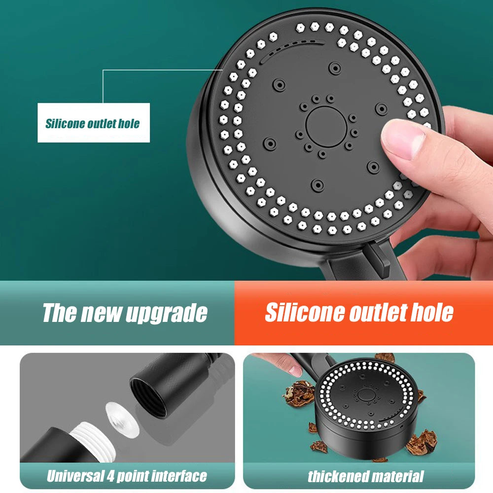  High-Pressure Handheld Shower Head with 8 Adjustable Modes